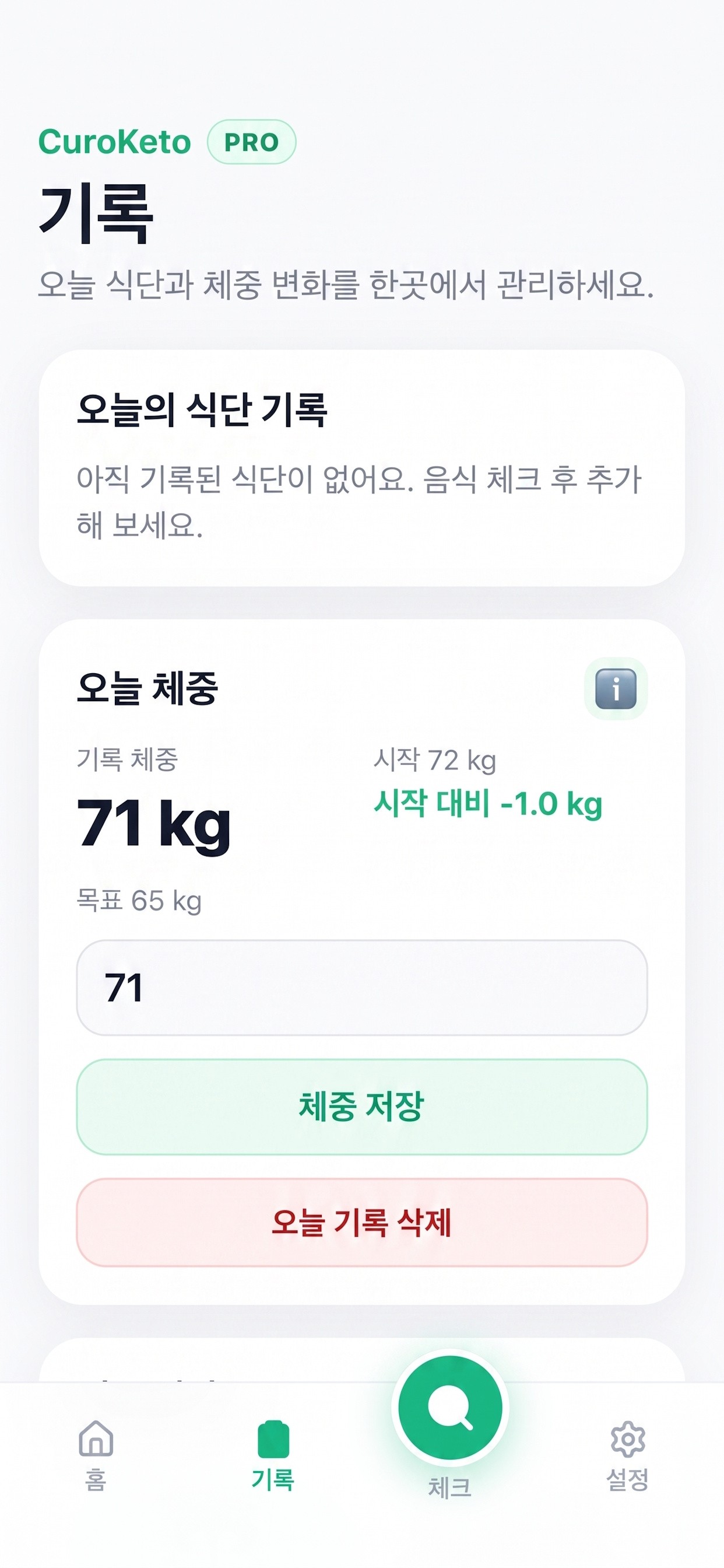 일일 기록 화면